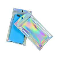 Customized printed plastic clear hologram zip lock bags recyclable foil packaging bag