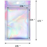 Food grade aluminum foil mylar bag laser holographic zip lock food bag for coffee candy spices